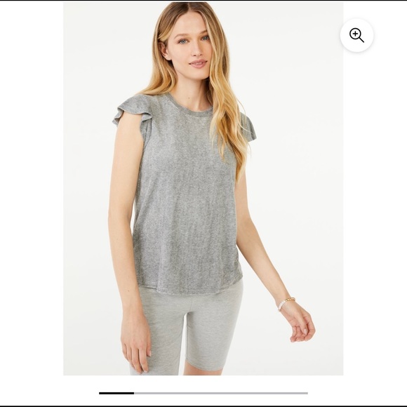 5/ $30 Gray flutter sleeve tee - Picture 8 of 11